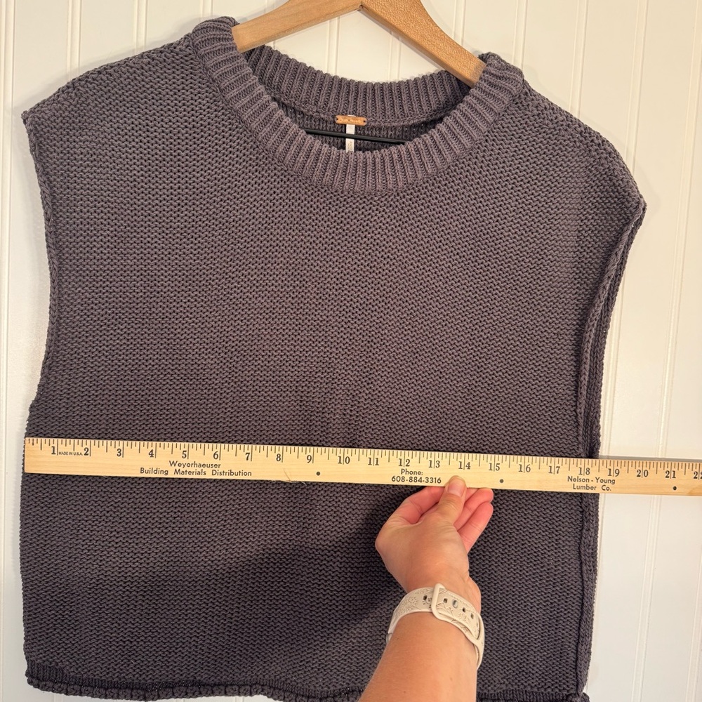 Free People Stolen Hearts Knitted Crop Tank Vest Women’s Size Small 100% Cotton - Picture 11 of 14